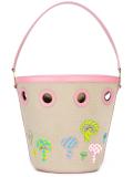mushroom beaded bucket tote