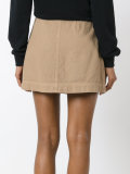 patches buttoned denim skirt