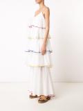 pleat trim flared dress