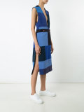 patchwork sleeveless midi dress