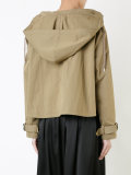 hooded cropped trench jacket