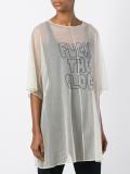 mesh embroidered oversized T-shirt