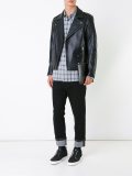 zipped biker jacket