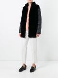 padded contrast panel coat
