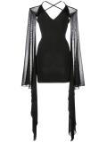 ruffle sleeve mini dress