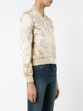 floral embroidery bomber jacket