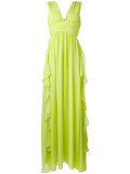 chiffon ruffle-detail gown