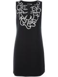 ruffled print shift dress