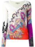 printed v-neck jumper 