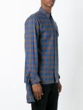 elongated sleeve check shirt