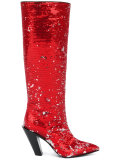 sequinned pointed boots
