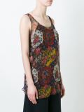 semi sheer patchwork floral tank top