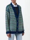 striped buttoned cardigan