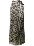 pleated glitter leopard print skirt