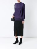 glitter effect cuff sleeve sweatshirt
