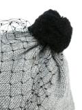 pompom veil beanie