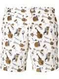 jazz club print swimming trunks