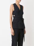 panelled wrap blouse