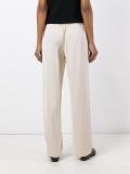 pleated straight trousers