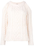 cable knit cut-out jumper