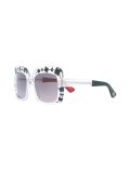 oversize etched square-frame sunglasses