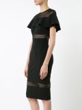 sheer panel ruffled dress