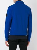 zipped buttoned collar sweatshirt