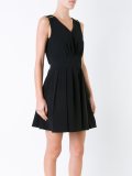 v neck flared dress