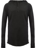 slim fit raw edge hoody