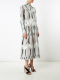 leaf print shirt dress
