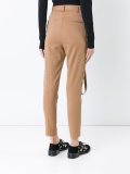 strap detail high-waisted trousers