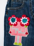 appliqued jeans