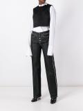 buttoned straight jeans