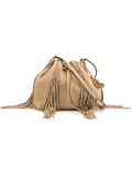 fringed bucket crossbody bag