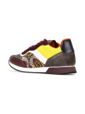 contrast lace up trainers 