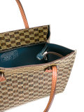 checked tote bag