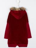 fur trimmed neck dress