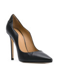 curved cut pointed pumps