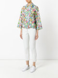 Garbage print cropped jacket