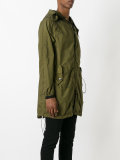 gathered hooded coat