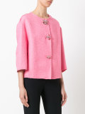 floral buttons tweed jacket 