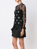 floral jeweled sheer mesh top