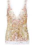 sequined V-neck top