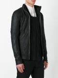 high neck leather jacket