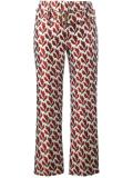 leaf jacquard trousers