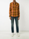 flap pockets plaid shirt