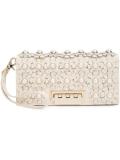 flower embellished clutch