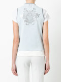 embroidered denim waistcoat 