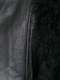 shearling sleeve biker jacket