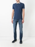 striped collar polo shirt